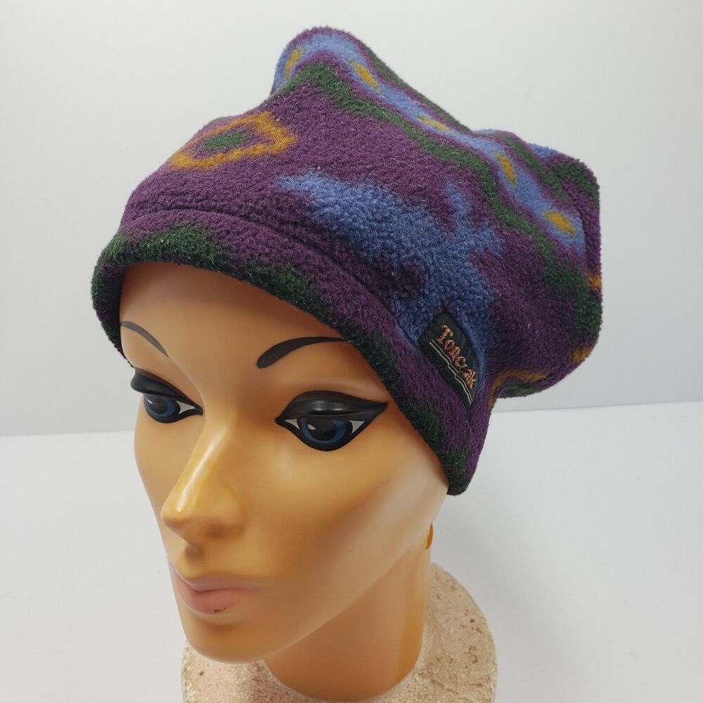 Vintage Tomczak Fleece Beanie Cap Hat 1980s Made in USA